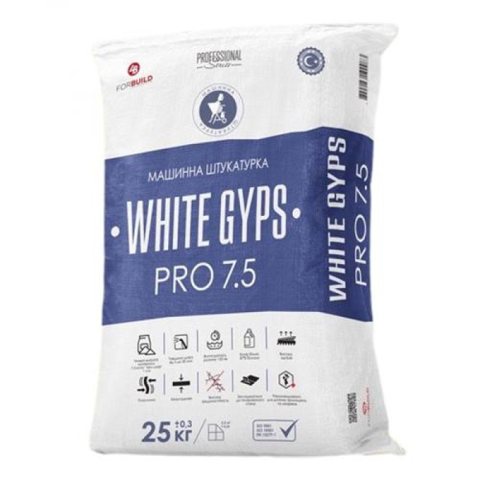 Штукатурка WHITE GYPS PRO (25 кг) машинная
