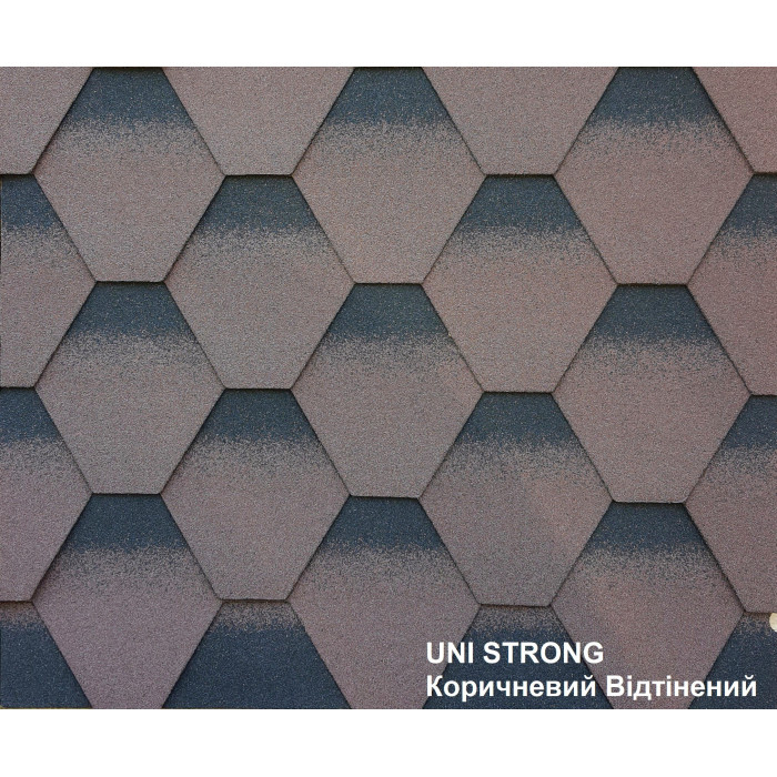UNI STRONG Битумная черепица сота 3.0 м2 коричневий
