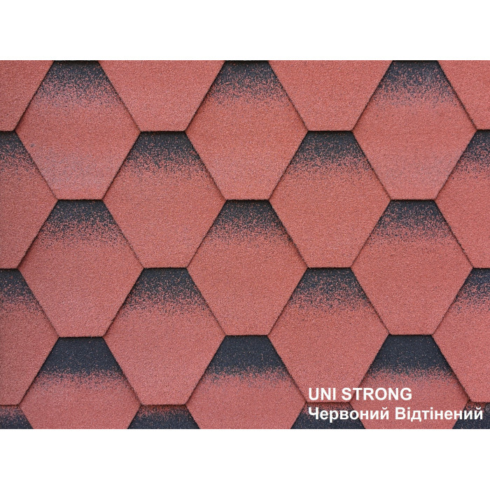 UNI STRONG Битумная черепица сота 3.0 м2 красный