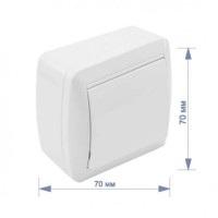 Вимикач RIGHT HAUSEN BERTA 1-й зовнішній білий IP54 HN-013011 (10/120)