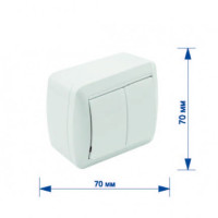 Вимикач RIGHT HAUSEN BERTA 2-й зовн. білий IP54 HN-013021 (10/120)