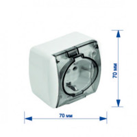 Розетка RIGHT HAUSEN BERTA 1-а зовн. з/з з кришкою біла IP54 HN-013041 (10/120)