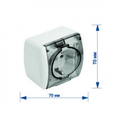 Розетка RIGHT HAUSEN BERTA 1-а зовн. з/з з кришкою біла IP54 HN-013041 (10/120)