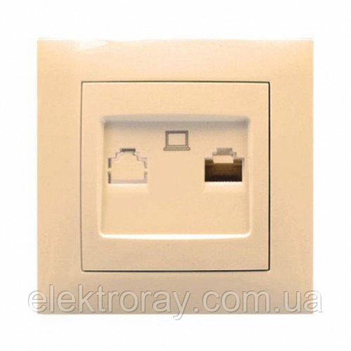 Розетка RIGHT HAUSEN VELENA 1-а комп. крем HN-011113 (10/120)