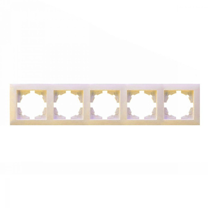Рамка RIGHT HAUSEN VELENA 5-а горизонт. крем HN-011173 (10/(120)