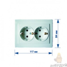 Розетка RIGHT HAUSEN KIRA 2-а внутр. біла керам. HN-016091 (10/200)