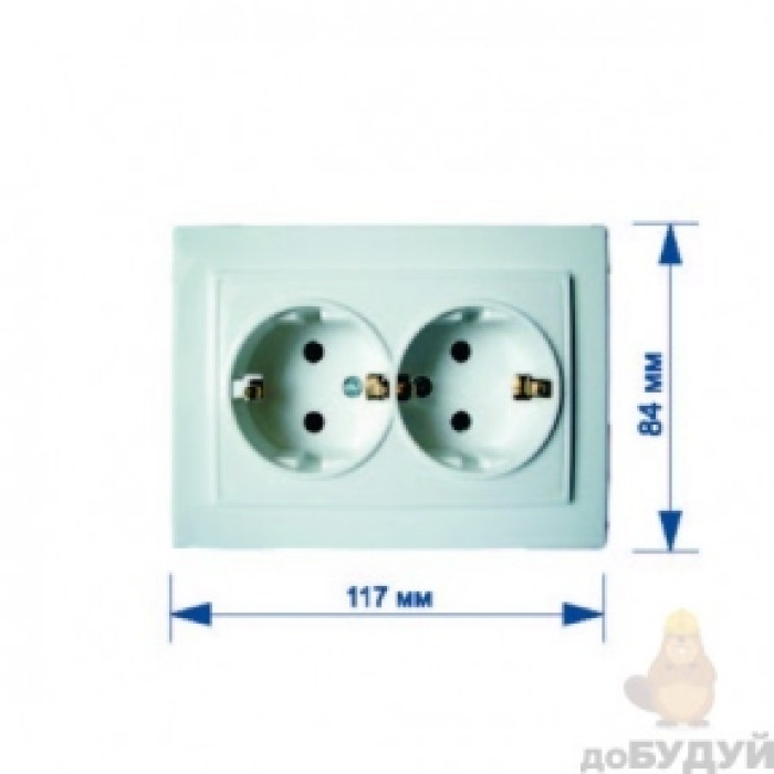 Розетка RIGHT HAUSEN KIRA 2-а внутр. біла керам. HN-016091 (10/200)