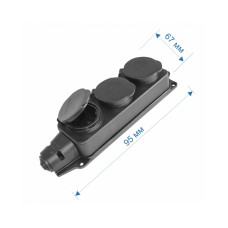 Колодка RIGHT HAUSEN Waterproof 3-а з/з черная IP44 HN-084032N (36ящ)