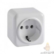 Розетка RIGHT HAUSEN ASTRA NV КЕРАМ. 1-а зовн. біла HN-017061 (12/120)