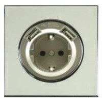 Розетка RIGHT HAUSEN LAURA 1-а внутр. золото з/з+2USB HN-015248 (10/120)