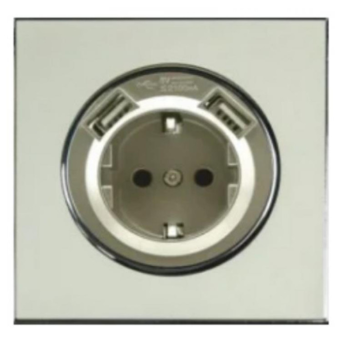 Розетка RIGHT HAUSEN LAURA 1-а внутр. золото з/з+2USB HN-015248 (10/120)