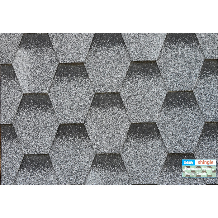 Гнучка черепиця BTM Shingle Рубін Сірий 2,94м.кв