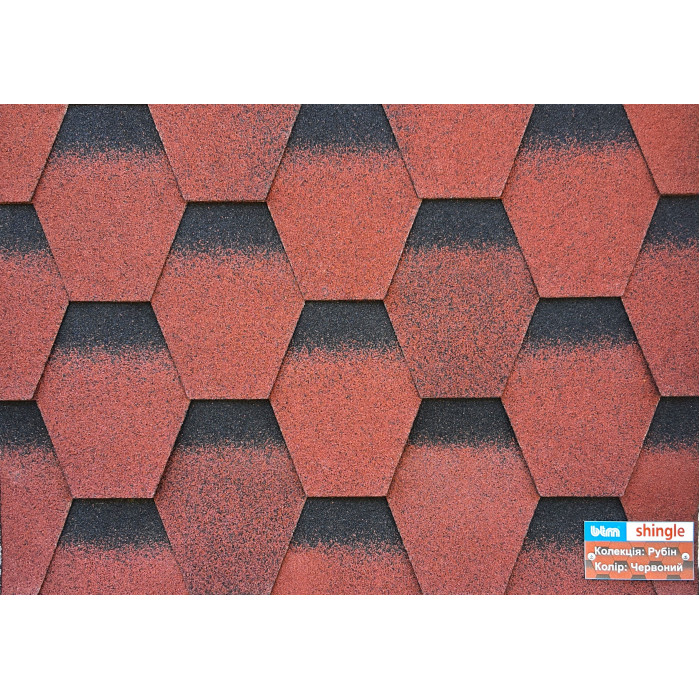 Гнучка черепиця BTM Shingle Рубін Червоний 2,94м.кв