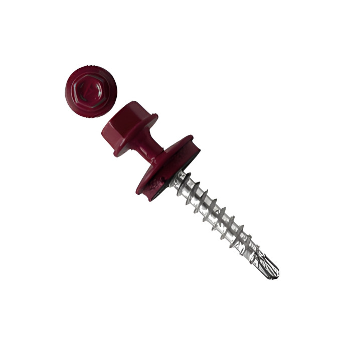 Саморез кровельный 4,8*35 RAL 3005 (250 шт) вишнёвый