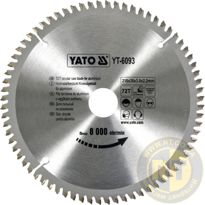 Диск пильный по дереву  YATO 210*30*3,2*2,2мм