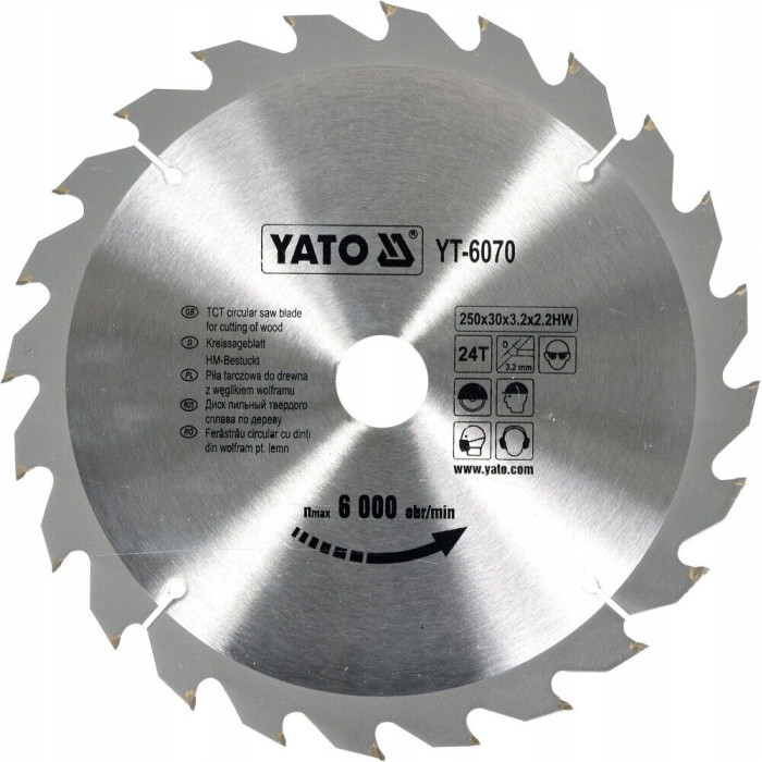 Диск пильный по металлу YATO 210*30*3,0*2,2мм