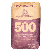 Цемент Кривой Рог-Завод М500, ПЦ ІІ/А-Ш, Д-10, 25 кг