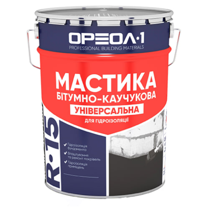 Мастика битумно-каучуковая ОРЕОЛ "УНІВЕРСАЛЬНА"(3кг)