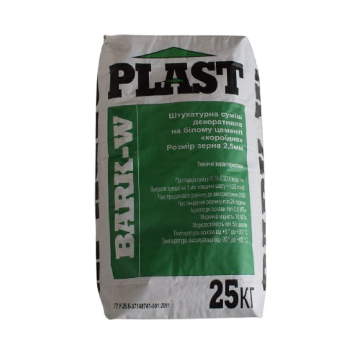 Штукатурка "короед" белый PLAST Bark- W (25кг)